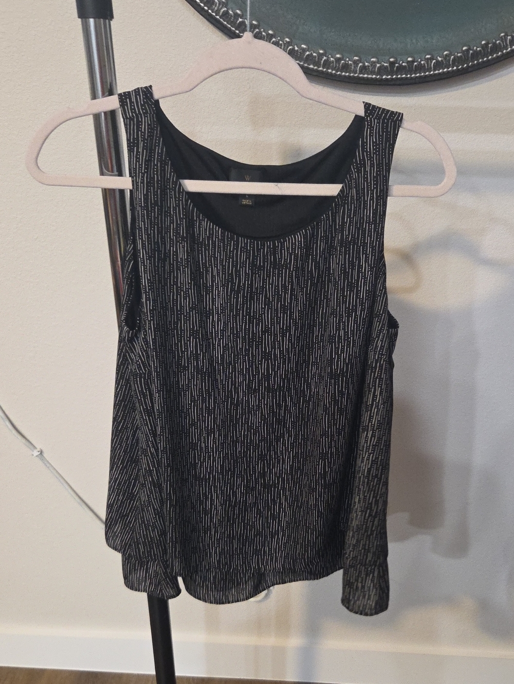 Worthington Black Patterned Scoop Neck Tank